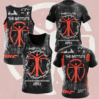 Fallout The Institute Video Game All Over Printed T-shirt Tank Top Zip Hoodie Pullover Hoodie Hawaiian Shirt Beach Shorts Joggers