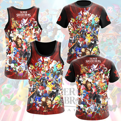 Super Smash Bros. Ultimate Video Game All Over Printed T-shirt Tank Top Zip Hoodie Pullover Hoodie Hawaiian Shirt Beach Shorts Joggers