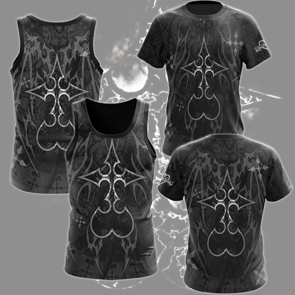 Kingdom Hearts Symbols The Nobody Sigil Video Game All Over Printed T-shirt Tank Top Zip Hoodie Pullover Hoodie Hawaiian Shirt Beach Shorts Joggers