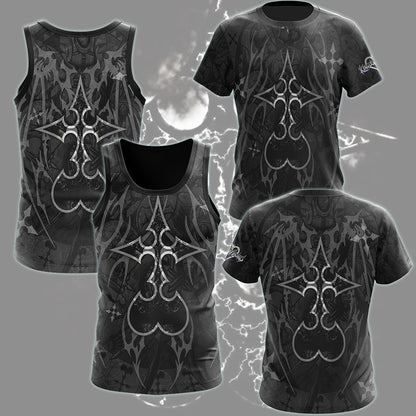 Kingdom Hearts Symbols The Nobody Sigil Video Game All Over Printed T-shirt Tank Top Zip Hoodie Pullover Hoodie Hawaiian Shirt Beach Shorts Joggers