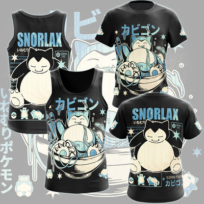 Pokemon Snorlax Video Game All Over Printed T-shirt Tank Top Zip Hoodie Pullover Hoodie Hawaiian Shirt Beach Shorts Joggers