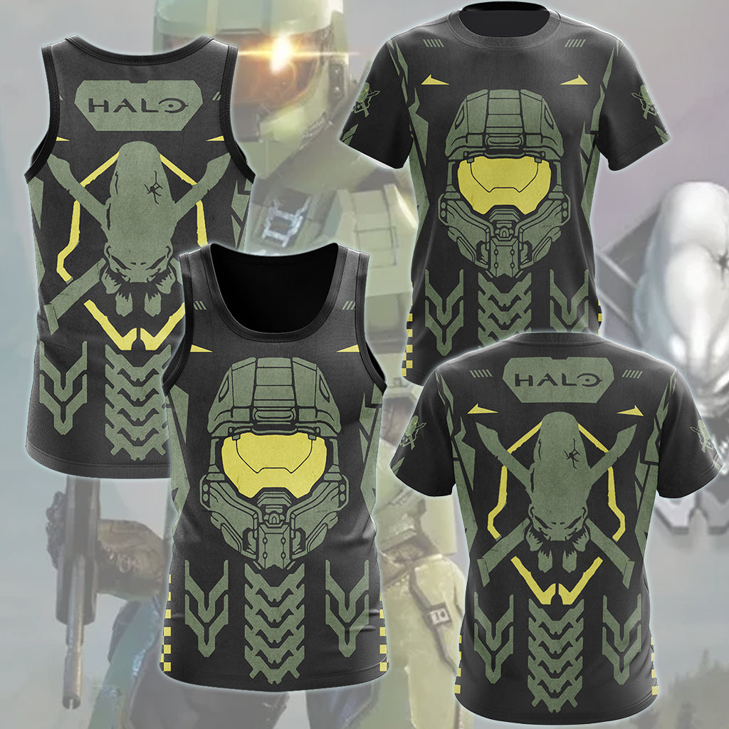 Halo Legendary Symbol Video Game All Over Printed T-shirt Tank Top Zip Hoodie Pullover Hoodie Hawaiian Shirt Beach Shorts Joggers