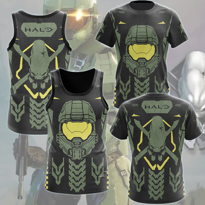 Halo Legendary Symbol Video Game All Over Printed T-shirt Tank Top Zip Hoodie Pullover Hoodie Hawaiian Shirt Beach Shorts Joggers