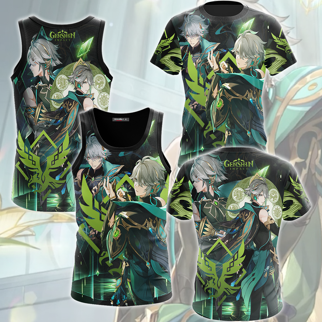 Genshin Impact Alhaitham Video Game All Over Printed T-shirt Tank Top Zip Hoodie Pullover Hoodie Hawaiian Shirt Beach Shorts Joggers