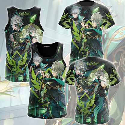 Genshin Impact Alhaitham Video Game All Over Printed T-shirt Tank Top Zip Hoodie Pullover Hoodie Hawaiian Shirt Beach Shorts Joggers