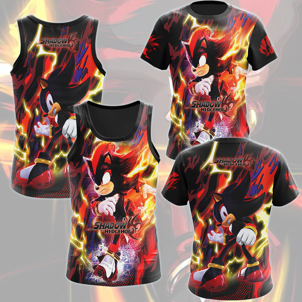 T-Shirt Personnalisé Sonic The Hedgehog Avec Prénom - Design Sonic X Shadow Pour Enfants