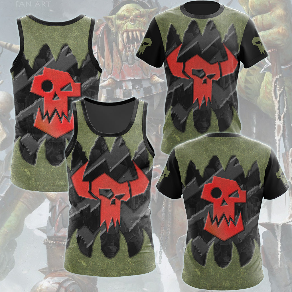 Warhammer 40K Ork Battleworn Insignia All Over Printed T-shirt Tank Top Zip Hoodie Pullover Hoodie Hawaiian Shirt Beach Shorts Joggers