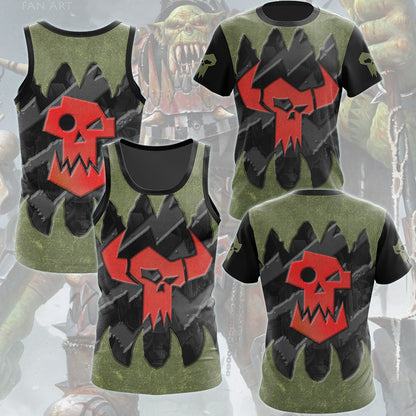 Warhammer 40K Ork Battleworn Insignia All Over Printed T-shirt Tank Top Zip Hoodie Pullover Hoodie Hawaiian Shirt Beach Shorts Joggers