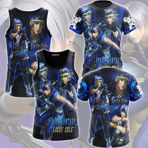 Final Fantasy VI Locke Cole Video Game All Over Printed T-shirt Tank Top Zip Hoodie Pullover Hoodie Hawaiian Shirt Beach Shorts Joggers   