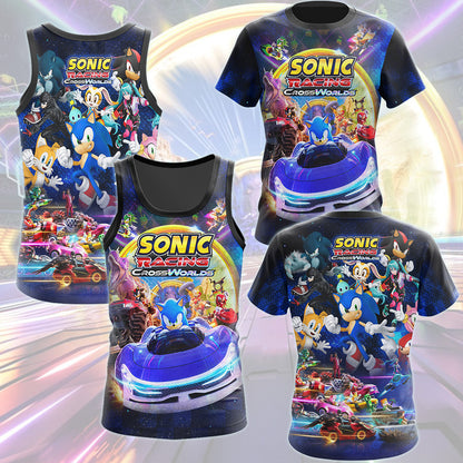 Sonic Racing: CrossWorlds Video Game All Over Printed T-shirt Tank Top Zip Hoodie Pullover Hoodie Hawaiian Shirt Beach Shorts Joggers