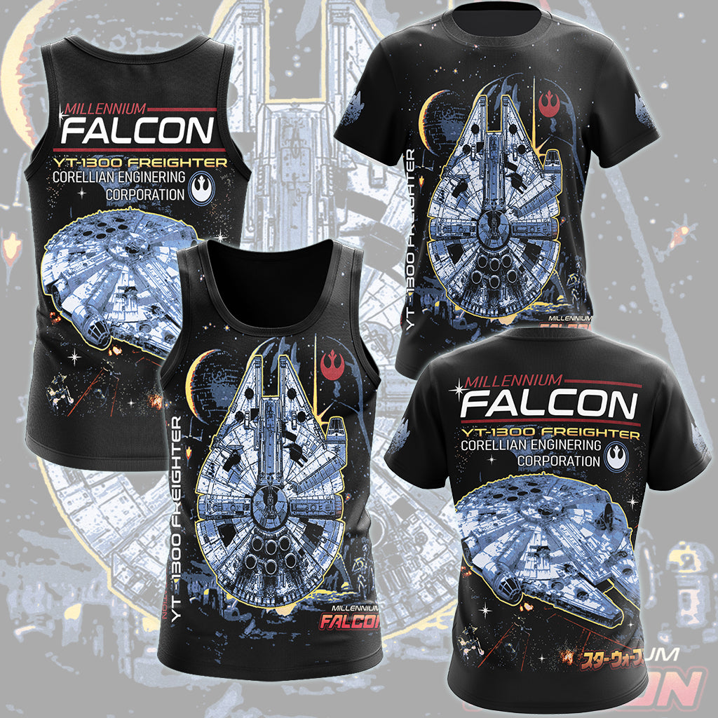 Star Wars Millennium Falcon Video Game All Over Printed T-shirt Tank Top Zip Hoodie Pullover Hoodie Hawaiian Shirt Beach Shorts Joggers