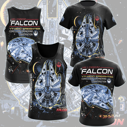 Star Wars Millennium Falcon Video Game All Over Printed T-shirt Tank Top Zip Hoodie Pullover Hoodie Hawaiian Shirt Beach Shorts Joggers