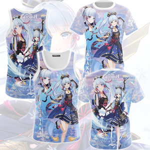 Genshin Impact Ayaka Video Game All Over Printed T-shirt Tank Top Zip Hoodie Pullover Hoodie Hawaiian Shirt Beach Shorts Joggers   