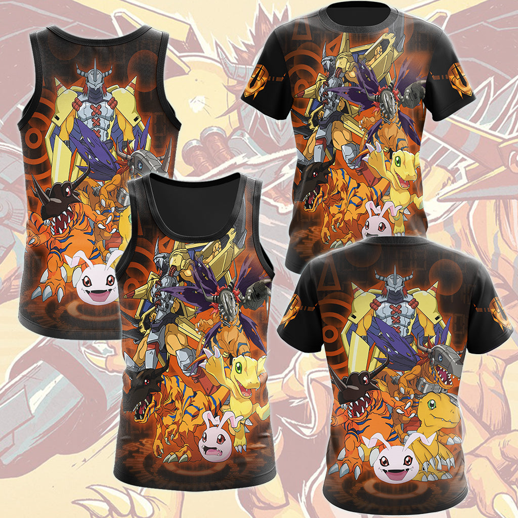 Digimon Agumon Evolution Video Game All Over Printed T-shirt Tank Top Zip Hoodie Pullover Hoodie Hawaiian Shirt Beach Shorts Joggers