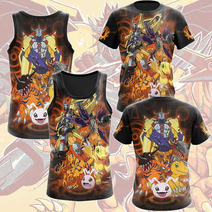 Digimon Agumon Evolution Video Game All Over Printed T-shirt Tank Top Zip Hoodie Pullover Hoodie Hawaiian Shirt Beach Shorts Joggers