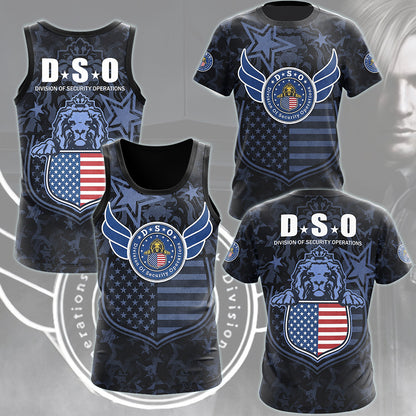 Resident Evil Division of Security Operations (D.S.O.) Video Game All Over Printed T-shirt Tank Top Zip Hoodie Pullover Hoodie Hawaiian Shirt Beach Shorts Joggers