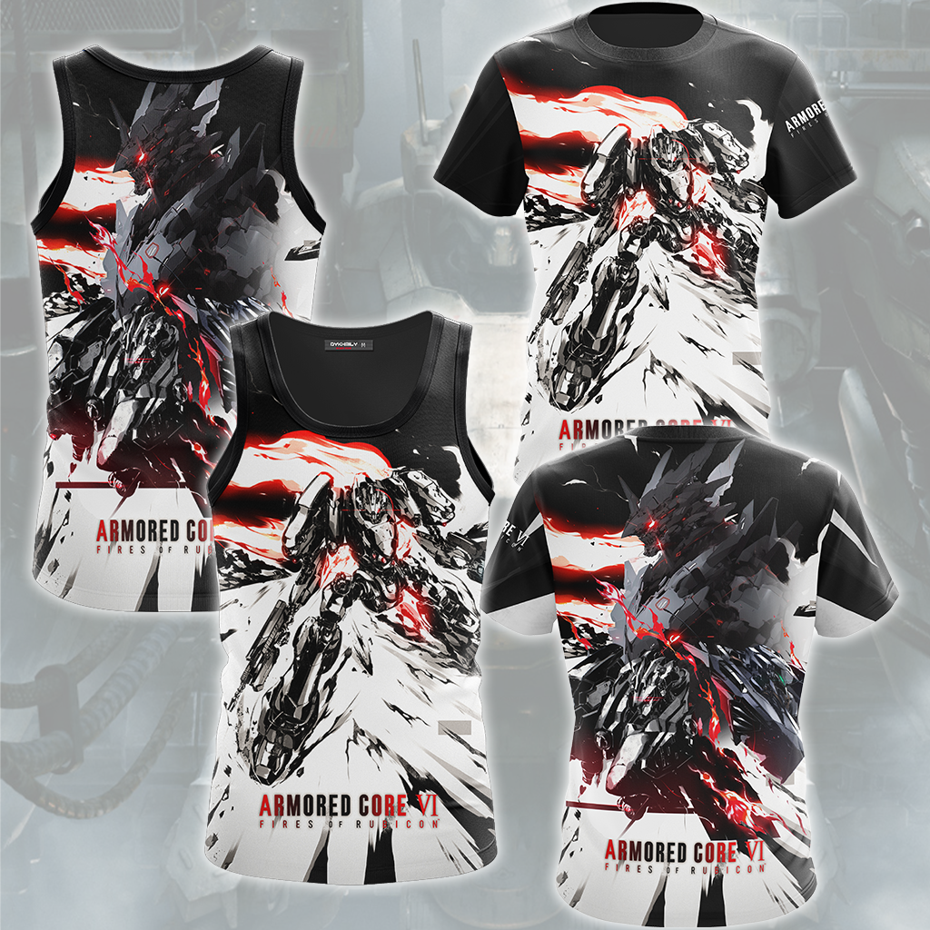 Armored Core VI: Fires of Rubicon Video Game All Over Printed T-shirt Tank Top Zip Hoodie Pullover Hoodie Hawaiian Shirt Beach Shorts Joggers