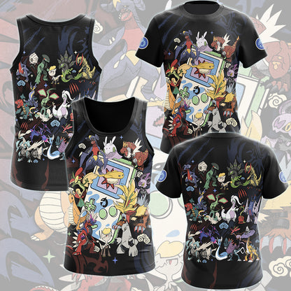 Pokemon Dragon Type Club Video Game All Over Printed T-shirt Tank Top Zip Hoodie Pullover Hoodie Hawaiian Shirt Beach Shorts Joggers