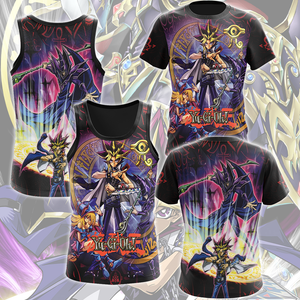 Yu-Gi-Oh! Dark Magician Video Game All Over Printed T-shirt Tank Top Zip Hoodie Pullover Hoodie Hawaiian Shirt Beach Shorts Joggers   