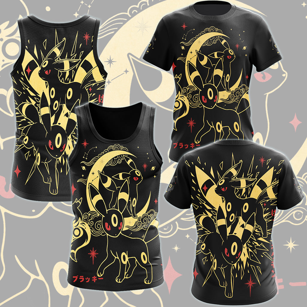 Pokemon Umbreon Video Game All Over Printed T-shirt Tank Top Zip Hoodie Pullover Hoodie Hawaiian Shirt Beach Shorts Joggers
