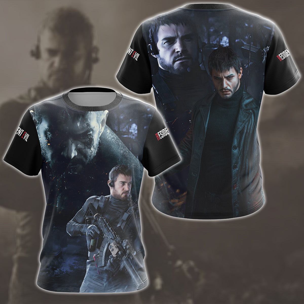 Resident Evil Chris Redfield Video Game All Over Printed T-shirt Tank Top Zip Hoodie Pullover Hoodie Hawaiian Shirt Beach Shorts Joggers
