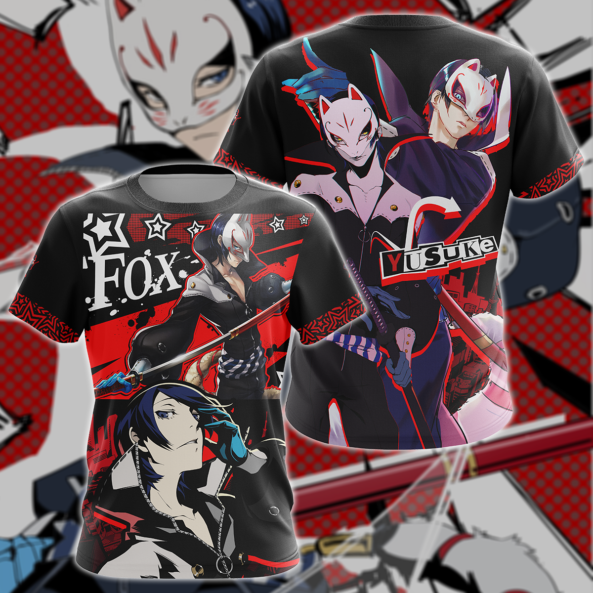 Persona 5 Strikers Yusuke Kitagawa Video Game 3D All Over Print T-shirt Tank Top Zip Hoodie Pullover Hoodie Hawaiian Shirt Beach Shorts Jogger T-shirt
