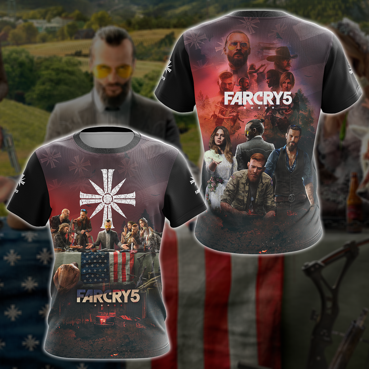 Far Cry 5 Video Game 3D All Over Printed T-shirt Tank Top Zip Hoodie Pullover Hoodie Hawaiian Shirt Beach Shorts Jogger T-shirt