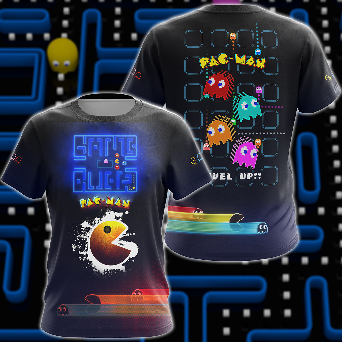 Pac Man Video Game 3D All Over Print T-shirt Tank Top Zip Hoodie Pullover Hoodie Hawaiian Shirt Beach Shorts Jogger T-shirt