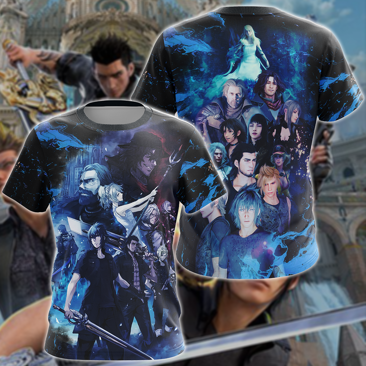Final Fantasy XV Video Game 3D All Over Print T-shirt Tank Top Zip Hoodie Pullover Hoodie Hawaiian Shirt Beach Shorts Jogger T-shirt