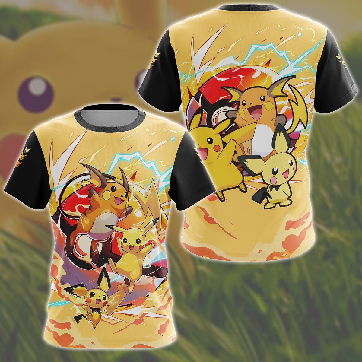 Pikachu Evolution Video Game All Over Printed T-shirt Tank Top Zip Hoodie Pullover Hoodie Hawaiian Shirt Beach Shorts Joggers T-shirt