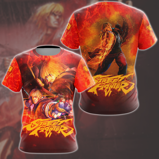 Street Fighter 6 Ken Video Game All Over Printed T-shirt Tank Top Zip Hoodie Pullover Hoodie Hawaiian Shirt Beach Shorts Joggers T-shirt