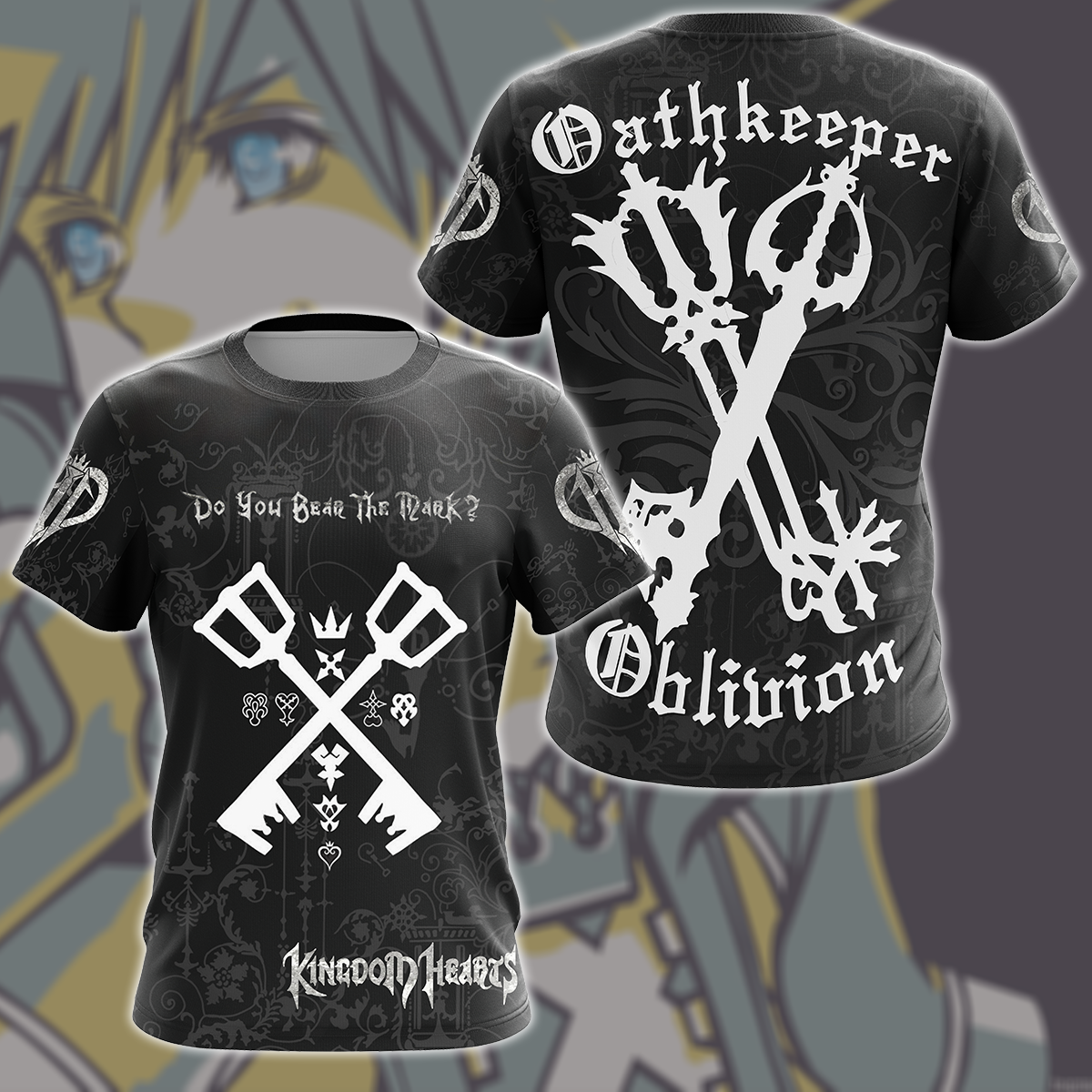 Kingdom Hearts Oathkeeper and Oblivion Video Game Unisex 3D T-shirt T-shirt