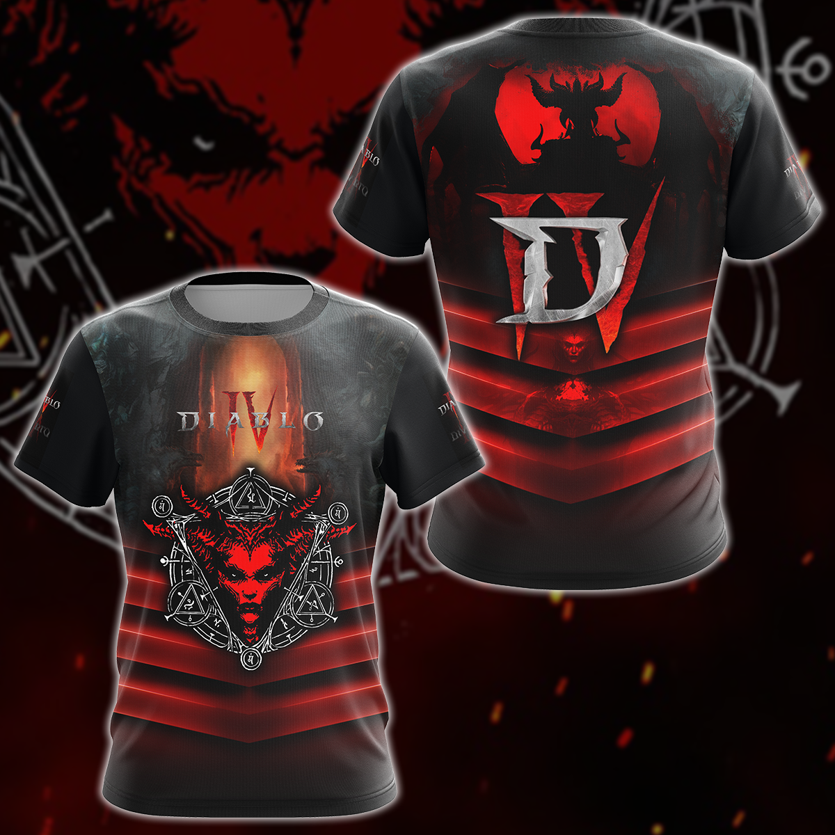 Diablo IV Video Game 3D All Over Printed T-shirt Tank Top Zip Hoodie Pullover Hoodie Hawaiian Shirt Beach Shorts Jogger T-shirt