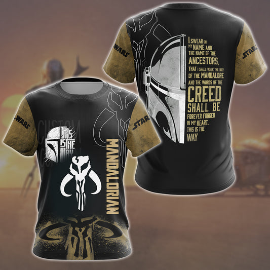 Star Wars The Mandalorian Creed Video Game All Over Printed T-shirt Tank Top Zip Hoodie Pullover Hoodie Hawaiian Shirt Beach Shorts Joggers