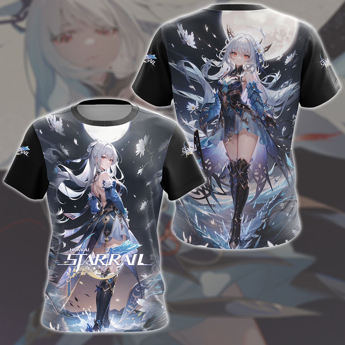 Honkai: Star Rail Jingliu Video Game All Over Printed T-shirt Tank Top Zip Hoodie Pullover Hoodie Hawaiian Shirt Beach Shorts Joggers T-shirt S 