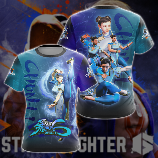 Street Fighter 6 Chun-Li Video Game All-Over T-shirt Hoodie Tank Top Hawaiian Shirt Beach Shorts Joggers T-shirt
