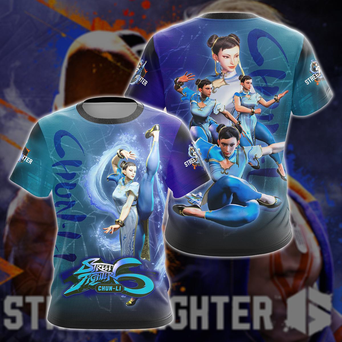 Street Fighter 6 Chun-Li Video Game All-Over T-shirt Hoodie Tank Top Hawaiian Shirt Beach Shorts Joggers T-shirt S 