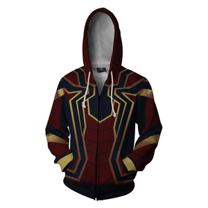 Spider-man: Homecoming Iron Spider Cosplay Zip Up Hoodie Jacket   