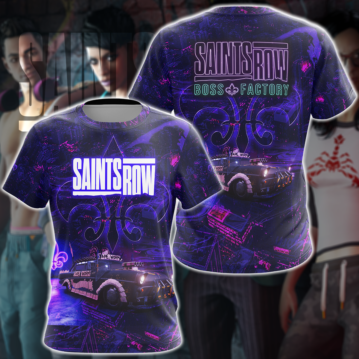 Saints Row Video Game 3D All Over Print T-shirt Tank Top Zip Hoodie Pullover Hoodie Hawaiian Shirt Beach Shorts Jogger T-shirt