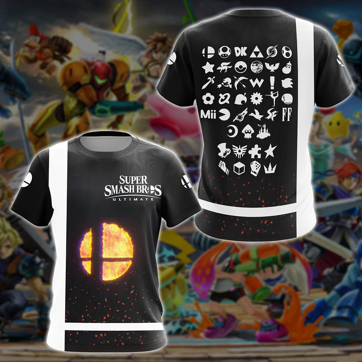Super Smash Bros. Ultimate Video Game All Over Printed T-shirt Tank Top Zip Hoodie Pullover Hoodie Hawaiian Shirt Beach Shorts Joggers