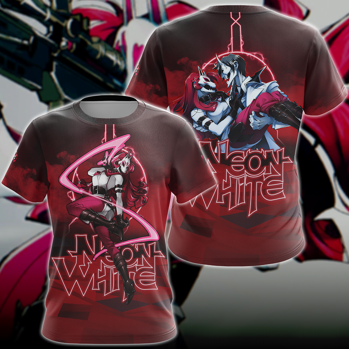 Neon White Video Game 3D All Over Print T-shirt Tank Top Zip Hoodie Pullover Hoodie Hawaiian Shirt Beach Shorts Jogger T-shirt