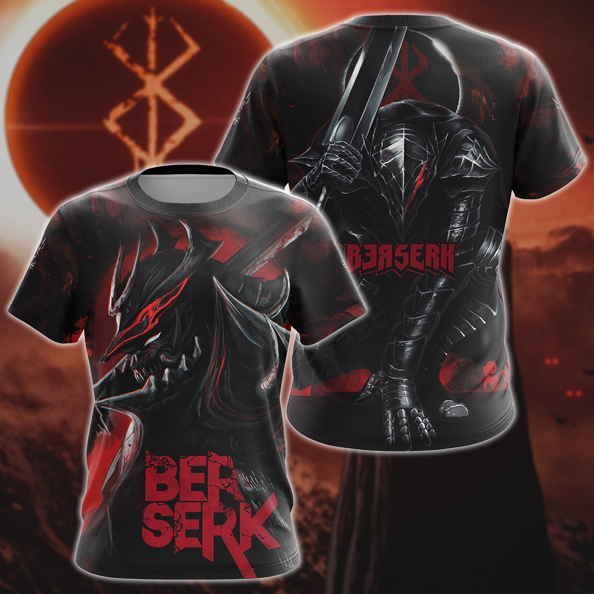 Berserk 3D All Over Print T-shirt Tank Top Zip Hoodie Pullover Hoodie Hawaiian Shirt Beach Shorts Jogger T-shirt S 