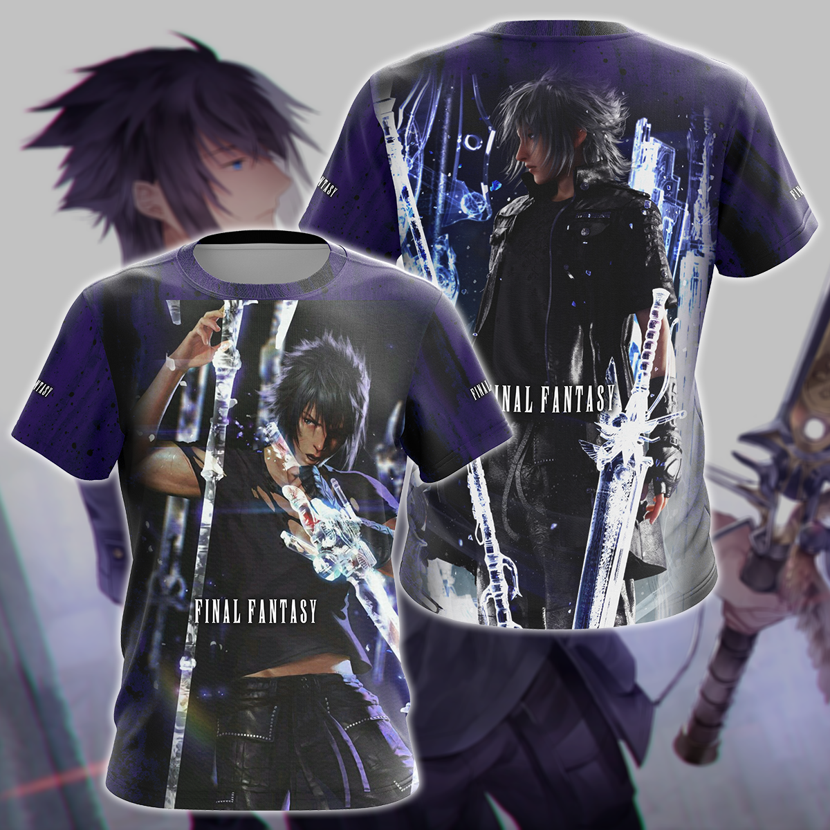 Final Fantasy XV Noctis Video Game 3D All Over Print T-shirt Tank Top Zip Hoodie Pullover Hoodie Hawaiian Shirt Beach Shorts Jogger T-shirt