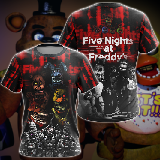Five Nights At Freddy's Video Game 3D All Over Print T-shirt Tank Top Zip Hoodie Pullover Hoodie Hawaiian Shirt Beach Shorts Jogger T-shirt