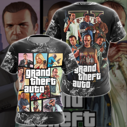 Grand Theft Auto 5 Video Game 3D All Over Printed T-shirt Tank Top Zip Hoodie Pullover Hoodie Hawaiian Shirt Beach Shorts Joggers T-shirt