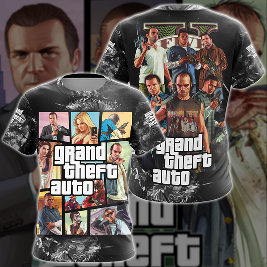Grand Theft Auto 5 Video Game 3D All Over Printed T-shirt Tank Top Zip Hoodie Pullover Hoodie Hawaiian Shirt Beach Shorts Joggers T-shirt