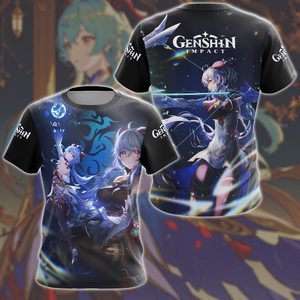 Genshin Impact Ganyu Video Game All Over Printed T-shirt Tank Top Zip Hoodie Pullover Hoodie Hawaiian Shirt Beach Shorts Joggers T-shirt S 