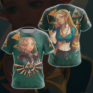 Princess Zelda The Legend of Zelda All Over Print T-shirt Zip Hoodie Pullover Hoodie T-shirt S 