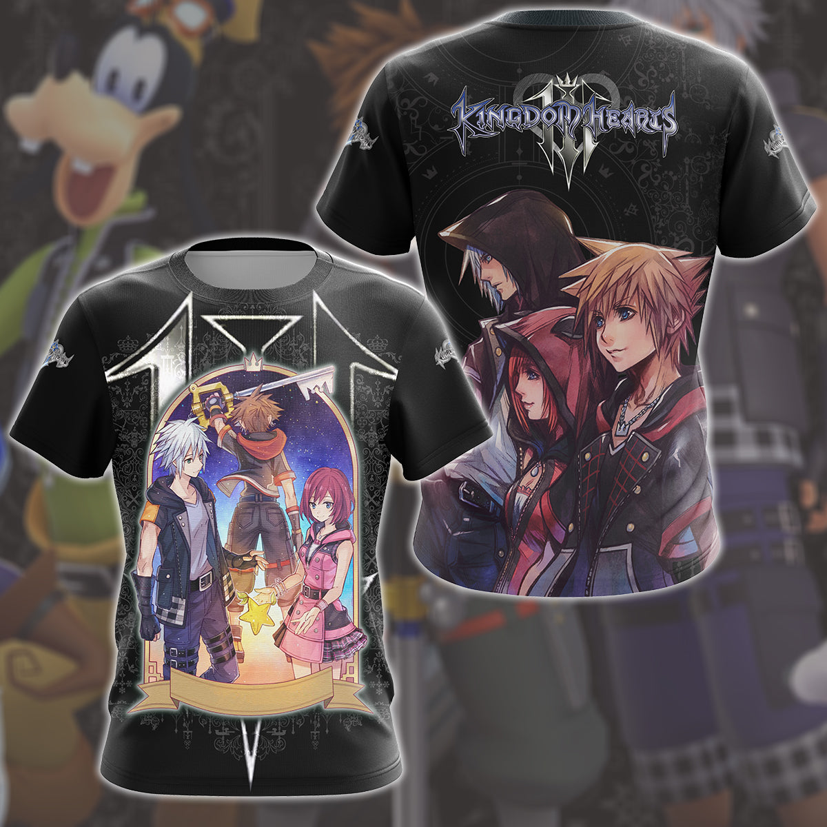 Kingdom Hearts 3 Destiny Island Trio Video Game All Over Printed T-shirt Tank Top Zip Hoodie Pullover Hoodie Hawaiian Shirt Beach Shorts Joggers T-shirt