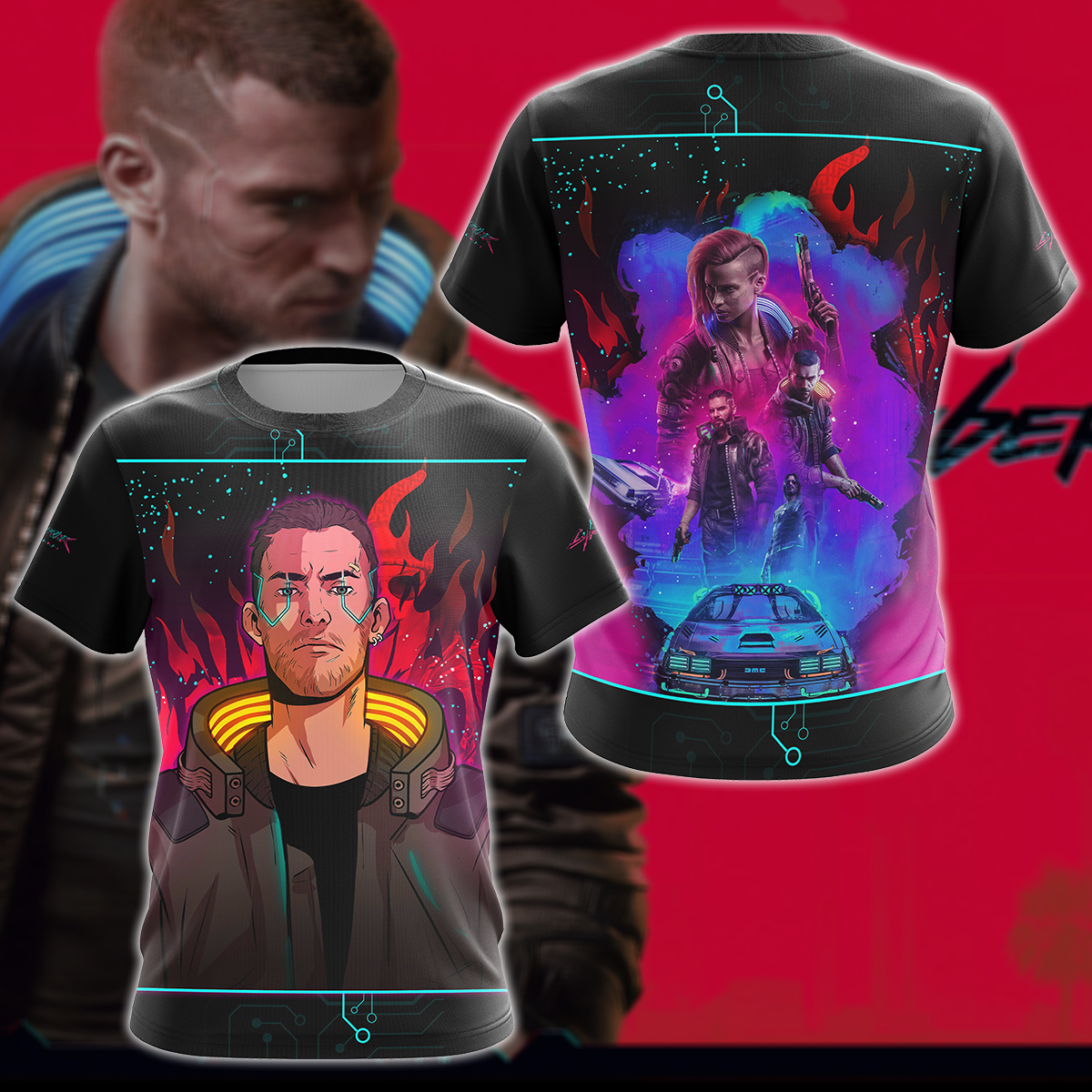 Cyberpunk 2077 Video Game 3D All Over Print T-shirt Tank Top Zip Hoodie Pullover Hoodie Hawaiian Shirt Beach Shorts Jogger T-shirt S 